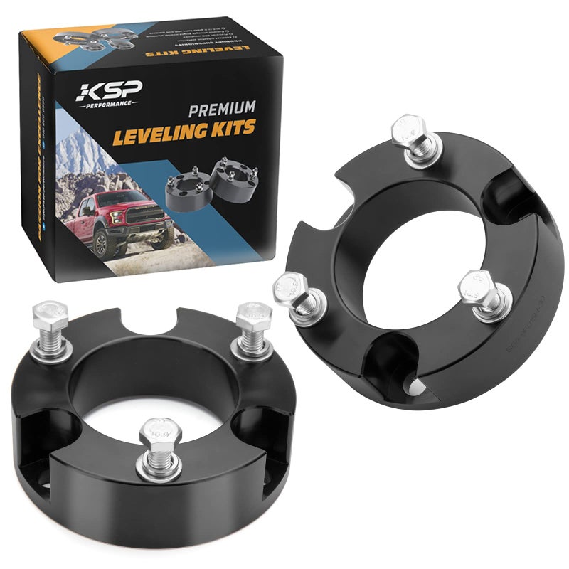 KSP PERFORMANCE KSP 3" Front Leveling Lift Kits fit for Tacoma 2005-2023 4Runner 2003-2024 FJ Cruiser 2007-2015ï¼ŒForged 6061-T6 Aluminum Strut Spacers Raise Front 3inch on To-yo-ta Pickup(Package of 2pcs,Black) - Image 1
